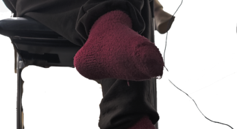 Fuzzy Pink Socks out of Yeezys
