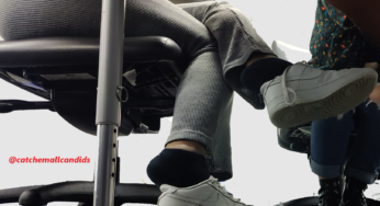Ebony Black Socks Dipping out of Air Forces