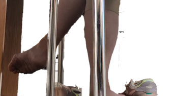 Barefoot Asian, Shoes Off and Socks Off (Sole View)