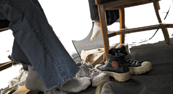 White Socks out of Dirty Forces and Converse Platforms