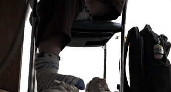 Blue and White Fuzzy Socks out of Air Forces
