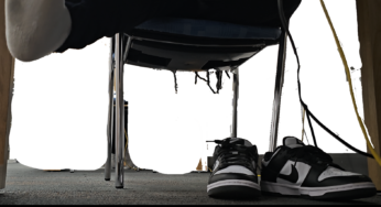 All Black Ebony in White Socks out of Black and White Dunks
