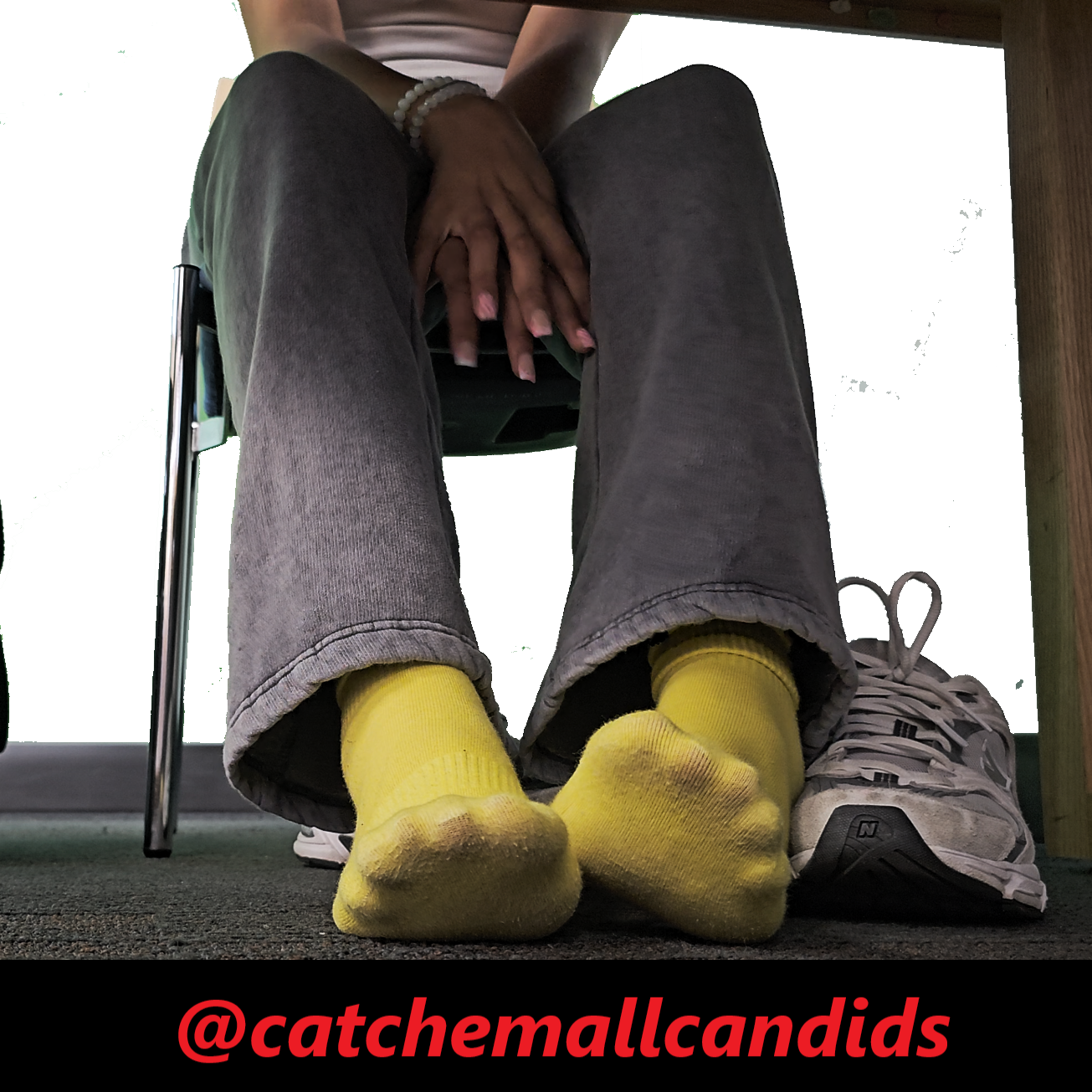 Ebony Yellow Nike Socks out of Grey New Balances
