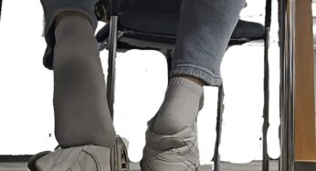 Asian Socked Shoeplay in High Top White Filas