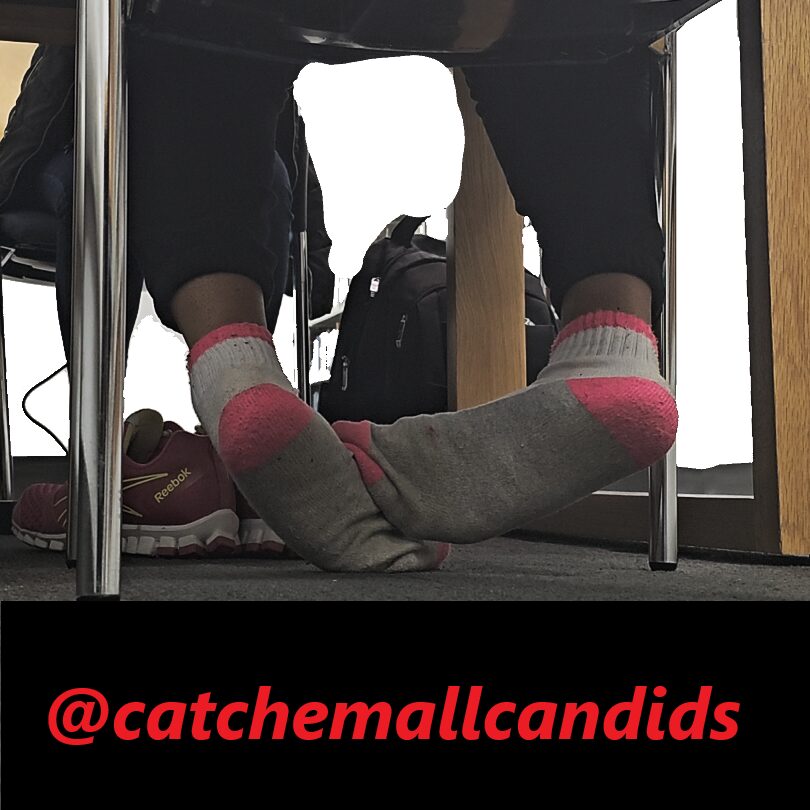 Ebony Dirty Socks with Pink Tips out of Pink Reeboks