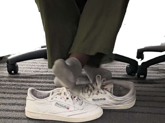 Ebony Dirty Socks out of Worn Reebok Club Cs