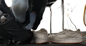Latina Blue Socks out of Worn Reeboks