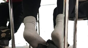 Latina White Socks out of High Top Converse