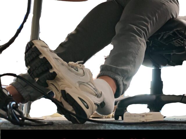 Latina White Socks and New Balance Shoeplay