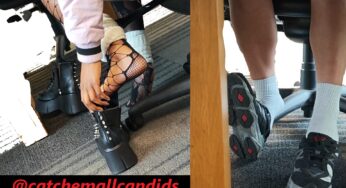 Ebony Fishnets out of Boots/Latina Shoeplay with New Balances
