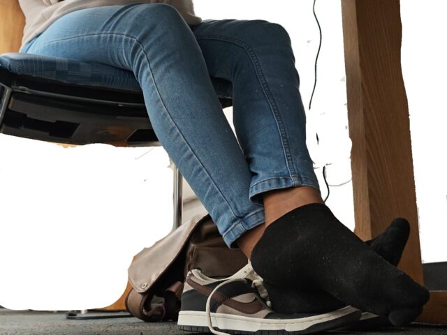 Ebony Black Socks out of Brown, White and Black Nike Dunks