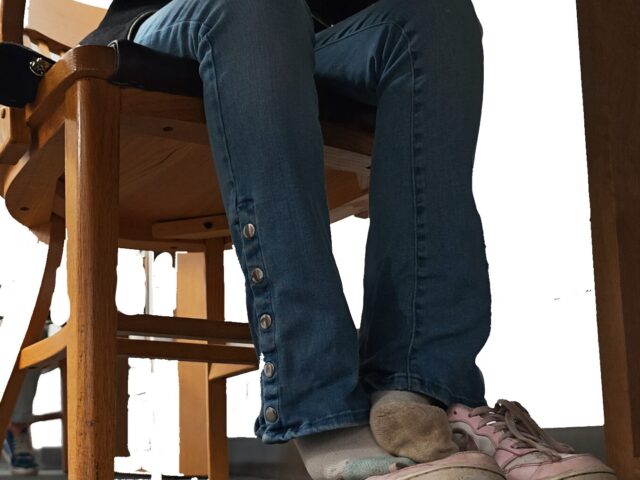 Latina Very Dirty Mismatched Socks out of White and Pink Nikes