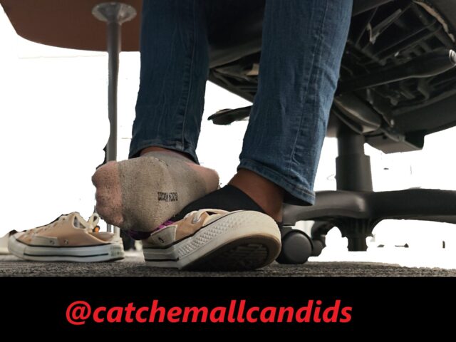 Ebony Dirty Mismatched Spongebob Socks out of Chucks