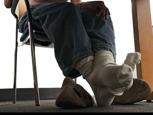Ebony Slouch Socks out of Yeezys